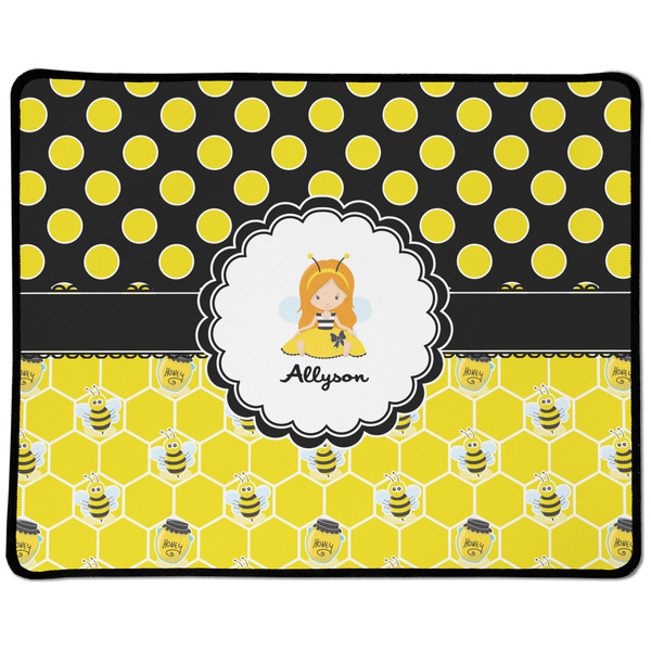 Custom Honeycomb, Bees & Polka Dots Large Gaming Mouse Pad - 12.5" x 10" (Personalized)