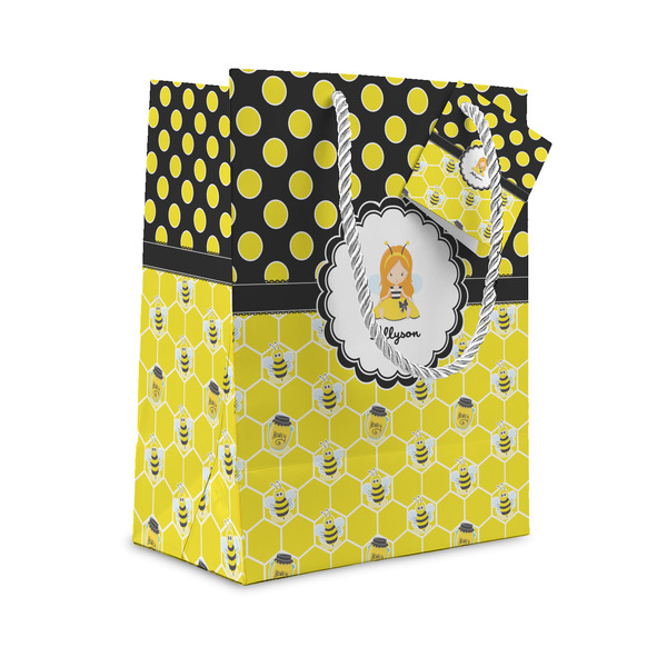 Custom Honeycomb, Bees & Polka Dots Gift Bag (Personalized)