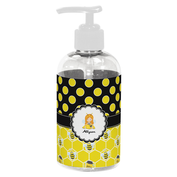 Honeycomb, Bees & Polka Dots Small Liquid Dispenser (8 oz) - White