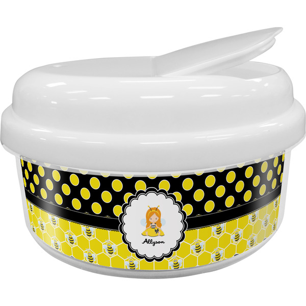 Custom Honeycomb, Bees & Polka Dots Snack Container (Personalized)