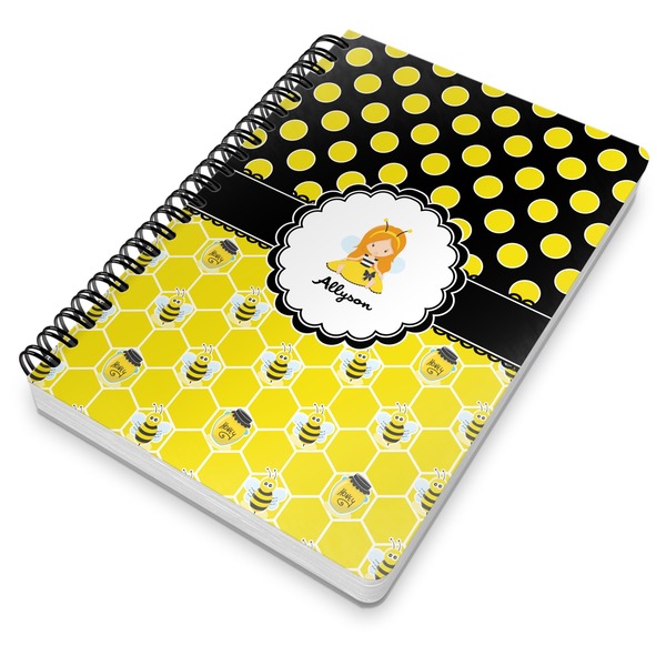 Honeycomb, Bees & Polka Dots Spiral Journal 7 x 10 - Main