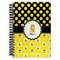 Honeycomb, Bees & Polka Dots Spiral Journal Large - Front View