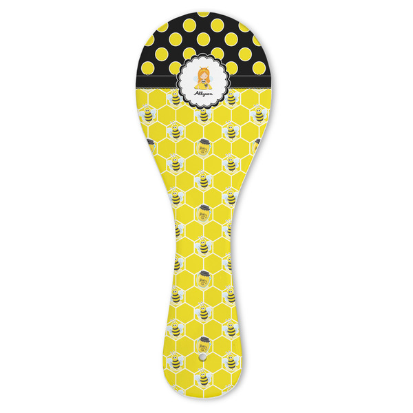 Custom Honeycomb, Bees & Polka Dots Ceramic Spoon Rest (Personalized)