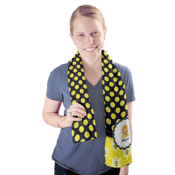 Honeycomb, Bees & Polka Dots Sport Towel - Exercise use - Model