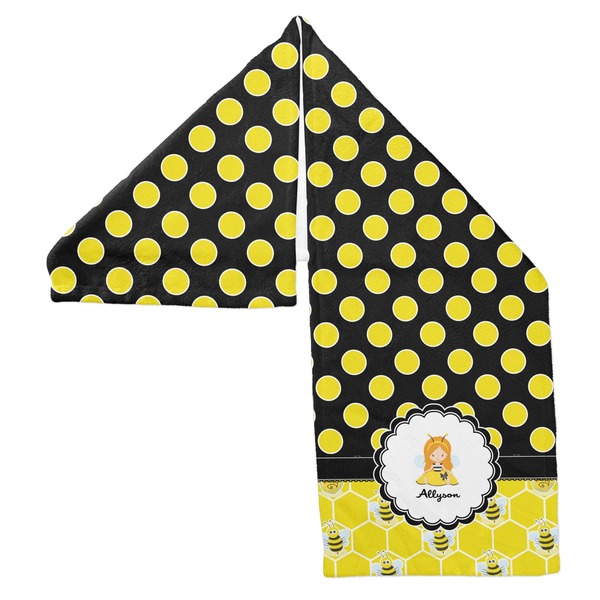 Honeycomb, Bees & Polka Dots Sports Towel Folded - Both Sides Showing