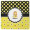 Honeycomb, Bees & Polka Dots Square Rubber Backed Coaster (Personalized)
