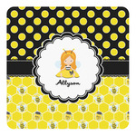 Honeycomb, Bees & Polka Dots Square Decal - Small (Personalized)
