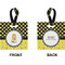 Honeycomb, Bees & Polka Dots Square Luggage Tag (Front + Back)
