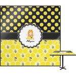 Honeycomb, Bees & Polka Dots Square Table Top - 24" (Personalized)
