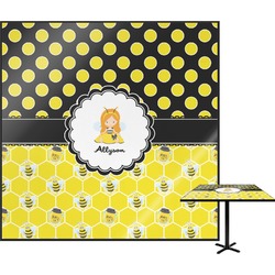 Honeycomb, Bees & Polka Dots Square Table Top - 30" (Personalized)
