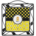 Honeycomb, Bees & Polka Dots Square Trivet (Personalized)
