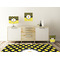 Honeycomb, Bees & Polka Dots Square Wall Decal Wooden Desk