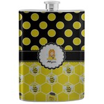 Honeycomb, Bees & Polka Dots Stainless Steel Flask (Personalized)