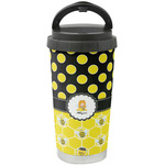 Honeycomb, Bees & Polka Dots Stainless Steel Coffee Tumbler (Personalized)