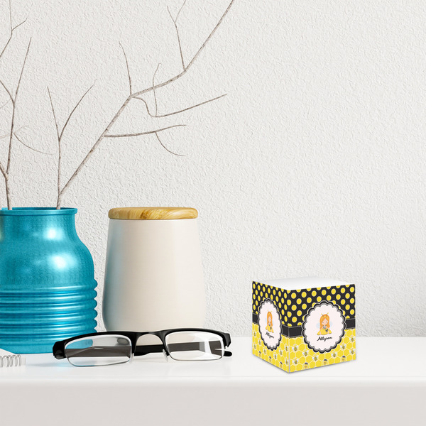 Honeycomb, Bees & Polka Dots Sticky Note Cube - LIFESTYLE