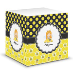 Honeycomb, Bees & Polka Dots Sticky Note Cube (Personalized)