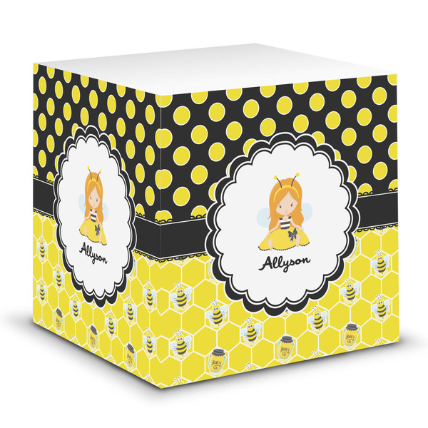 Custom Honeycomb, Bees & Polka Dots Sticky Note Cube (Personalized)