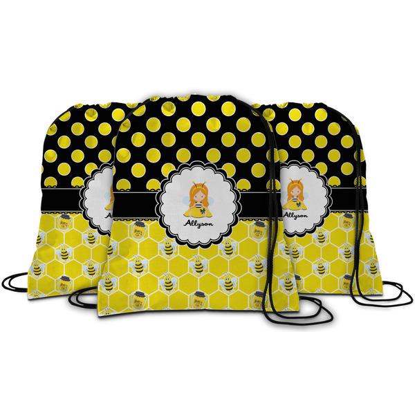 Honeycomb, Bees & Polka Dots String Backpack - MAIN