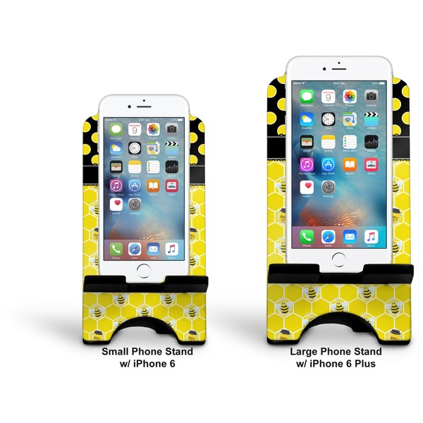 Honeycomb, Bees & Polka Dots Stylized Phone Stand - Comparison