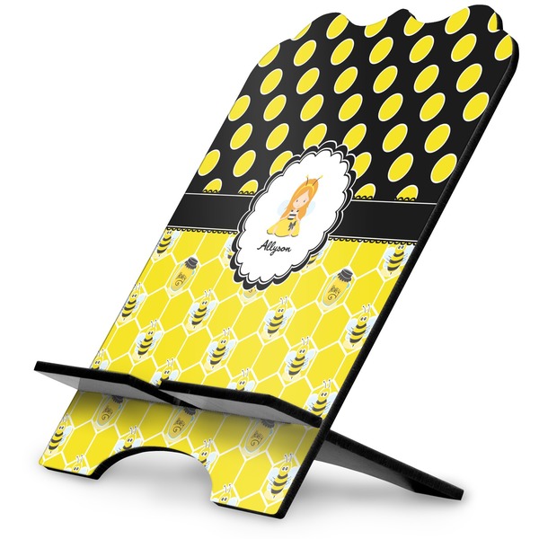 Custom Honeycomb, Bees & Polka Dots Stylized Tablet Stand (Personalized)