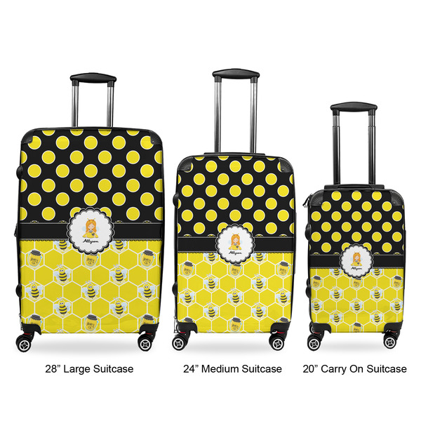 Honeycomb, Bees & Polka Dots Suitcase Set 1 - APPROVAL