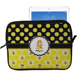 Honeycomb, Bees & Polka Dots Tablet Case / Sleeve - Large (Personalized)