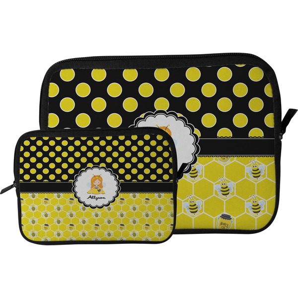 Honeycomb, Bees & Polka Dots Tablet Sleeve (Size Comparison)
