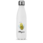 Honeycomb, Bees & Polka Dots Water Bottle - 17 oz. - Stainless Steel - Full Color Printing (Personalized)