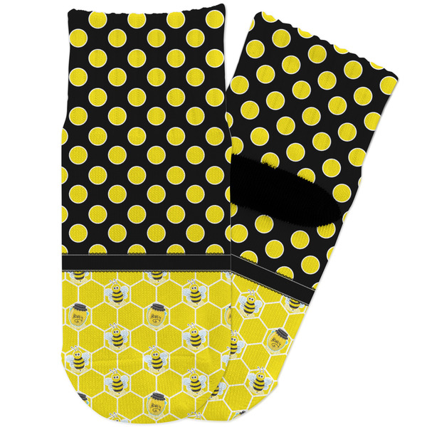 Custom Honeycomb, Bees & Polka Dots Toddler Ankle Socks