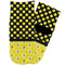 Honeycomb, Bees & Polka Dots Toddler Ankle Socks - Single Pair - Front and Back