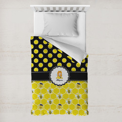 Honeycomb, Bees & Polka Dots Toddler Duvet Cover w/ Name or Text