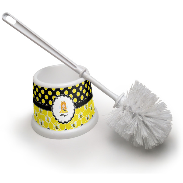 Custom Honeycomb, Bees & Polka Dots Toilet Brush (Personalized)