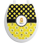 Honeycomb, Bees & Polka Dots Toilet Seat Decal (Personalized)
