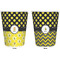 Honeycomb, Bees & Polka Dots Trash Can White - Front and Back - Apvl