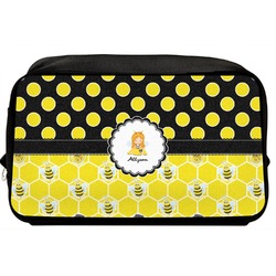 Honeycomb, Bees & Polka Dots Toiletry Bag / Dopp Kit (Personalized)