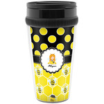 Honeycomb, Bees & Polka Dots Acrylic Travel Mug without Handle (Personalized)