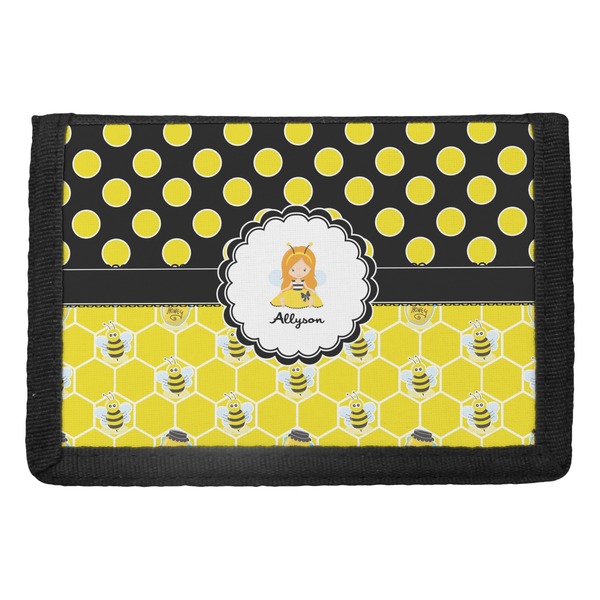 Custom Honeycomb, Bees & Polka Dots Trifold Wallet (Personalized)