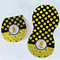 Honeycomb, Bees & Polka Dots Two Peanut Shaped Burps - Open and Folded