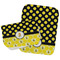 Honeycomb, Bees & Polka Dots Two Rectangle Burp Cloths - Open & Folded