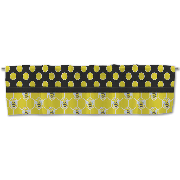 Honeycomb, Bees & Polka Dots Valance - Front