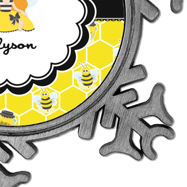 Honeycomb, Bees & Polka Dots Vintage Snowflake - Detail