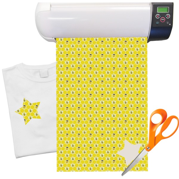 Custom Honeycomb, Bees & Polka Dots Heat Transfer Vinyl Sheet (12"x18")