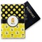 Honeycomb, Bees & Polka Dots Vinyl Passport Holder - Front