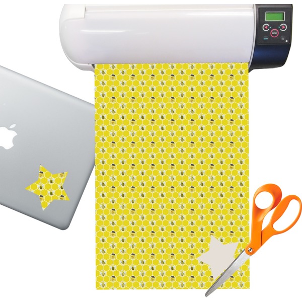 Custom Honeycomb, Bees & Polka Dots Sticker Vinyl Sheet (Permanent)