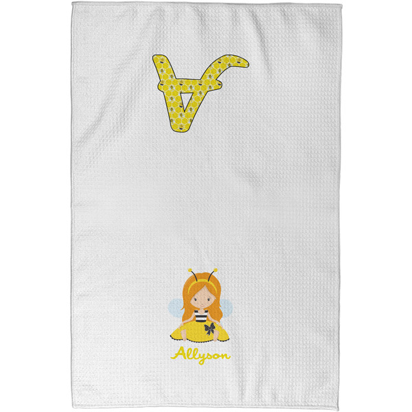 Honeycomb, Bees & Polka Dots Waffle Towel - Partial Print - Approval Image