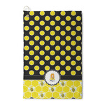 Honeycomb, Bees & Polka Dots Waffle Weave Golf Towel (Personalized)