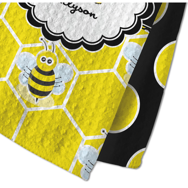 Honeycomb, Bees & Polka Dots Waffle Weave Towel - Closeup of Material Image