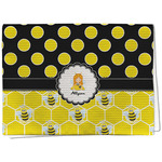 Honeycomb, Bees & Polka Dots Kitchen Towel - Waffle Weave (Personalized)