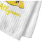 Honeycomb, Bees & Polka Dots Waffle Weave Towel - Closeup of Material Image