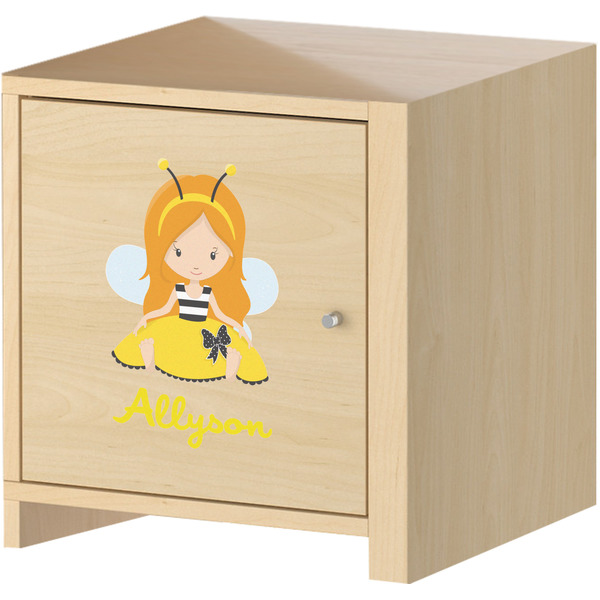 Honeycomb, Bees & Polka Dots Wall Graphic on Wooden Cabinet